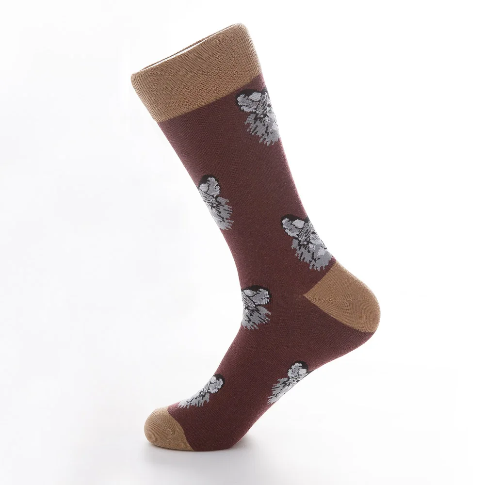 Jhouson/1 пара разноцветных мужских смешных носков для скейтборда из чесаного хлопка с рисунком собаки, Новые повседневные модельные модные свадебные носки - Цвет: MQ-2