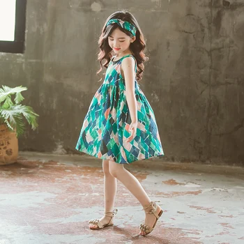 

WISPY Floral Baby Girls Dresses Summer Style DRESS EUROPE Princess Costume Kids Clothes For 2-7 Y Children's Clothing