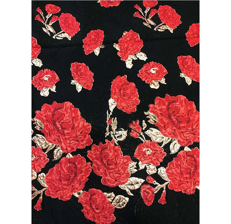 

Jacquard fabric flowers satin print cloth soft polyester charmeuse vintage fabric purple feather fabric DYSTH6