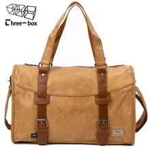 Три коробки, брендовая Высококачественная Мужская Дорожная сумка из искусственной кожи, черная сумка через плечо, Большая объемная мужская дорожная сумка в деловом стиле