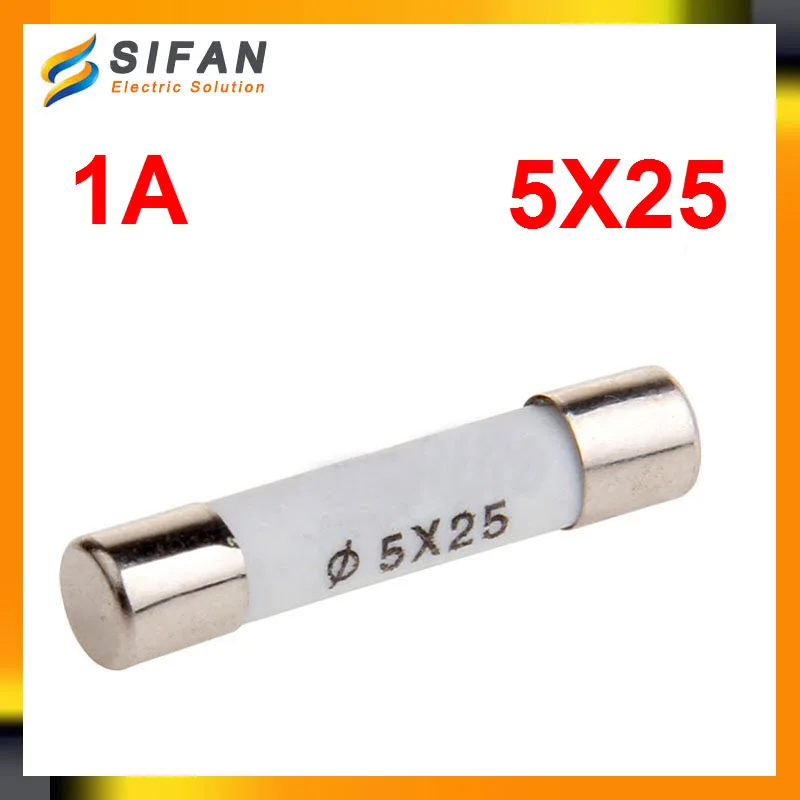 Buy 100pcs/Lot 1A Ceramic fuse 5mmx25mm 5*25 5X25 TC045 from Reliable 1a