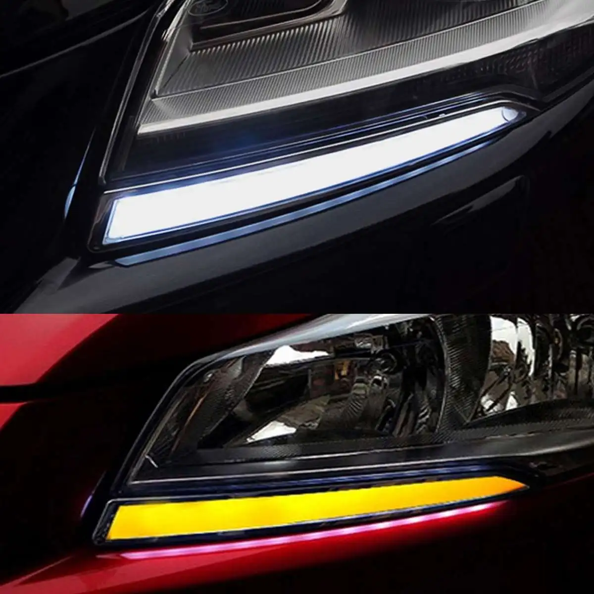 Автомобиль Drl для Ford Escape Kuga 2013 желтый белый сигнал поворота дневные ходовые огни вождения противотуманная фара 12 В стиль
