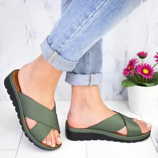 

Drop Shipping Shujin Women Leather Shoes Comfy Flat Sole Ladies Casual Soft Big Toe Foot Sandal 2019