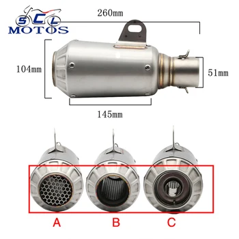 

Sclmotos -Motorcycle Ak Muffler Pipe Moto Exhaust GP Escape Moto Dirt Bike,Street Bike,Scooter ATV Quad Racing MT07 MT09 Z800