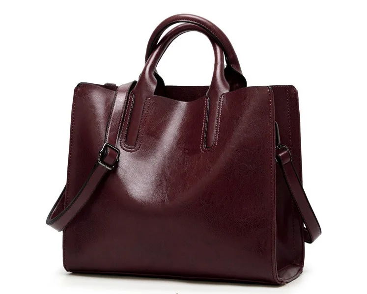 Женская сумка-тоут из кожи с масляным воском, большая вместительность, женская сумка через плечо, Классические повседневные сумки-шопперы для женщин, новинка, bolsa feminina, C836