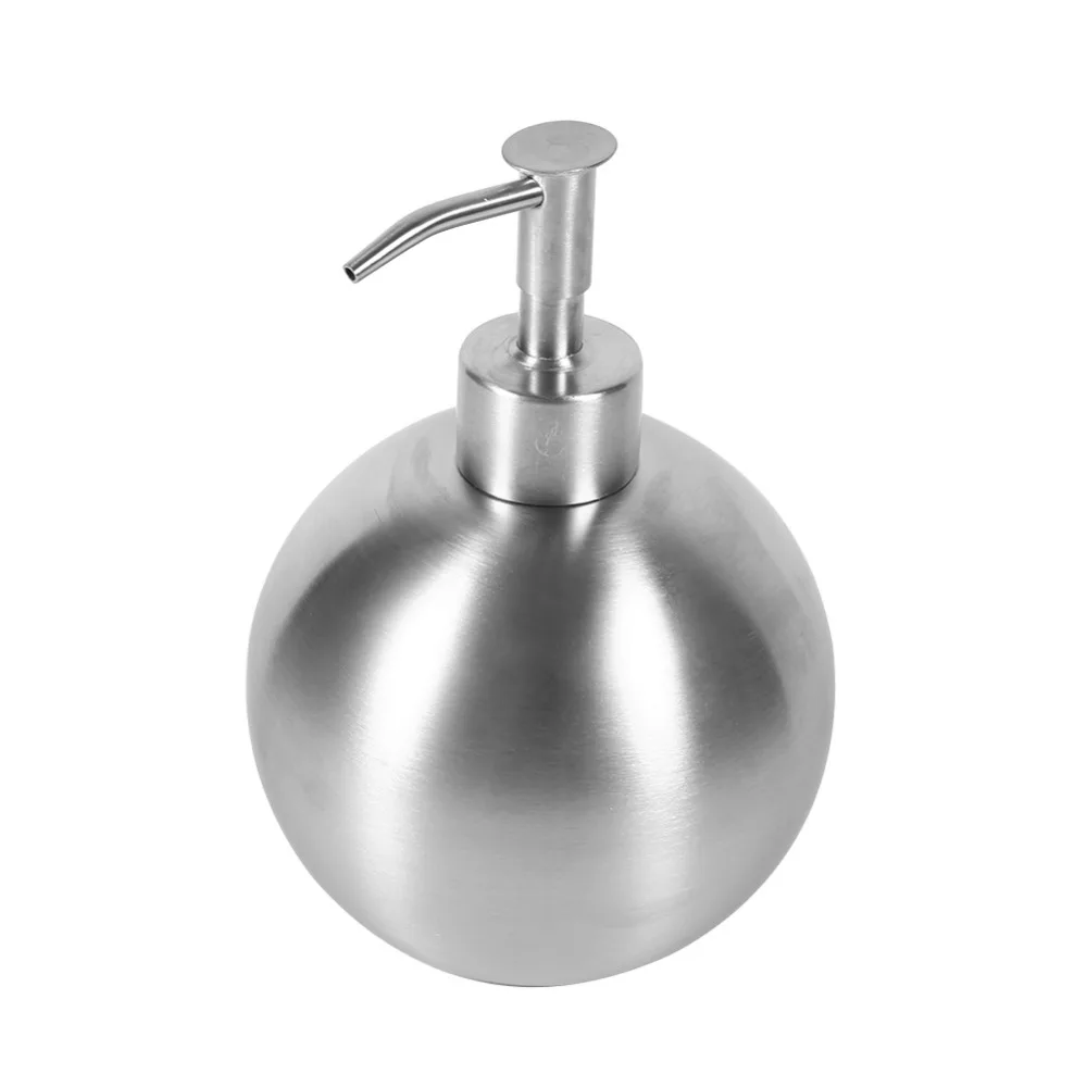 ABKM Горячая 500 мл серебряный шар из нержавеющей стали Кухня Ванная комната ручное жидкое мыло, насос лосьон для дозатора моющее средство