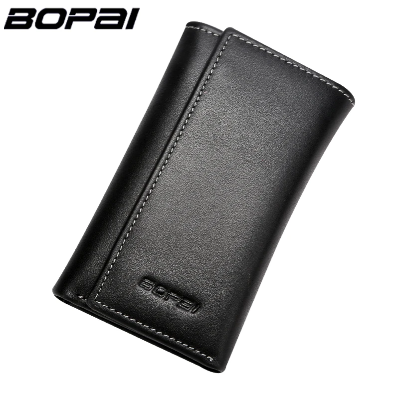 Multifunctional Key Wallet Holder Genuine Leather Men Wallet Key Hooks