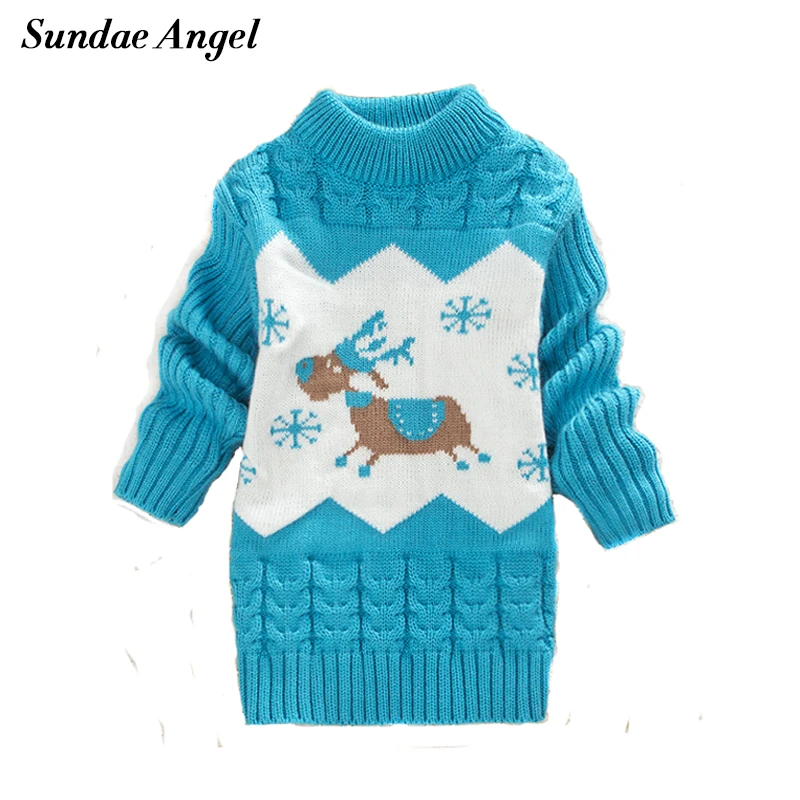Sundae Angel Girls winter sweaters ONeck Collar Long Sleeve Deer Pattern Winter Thicken For