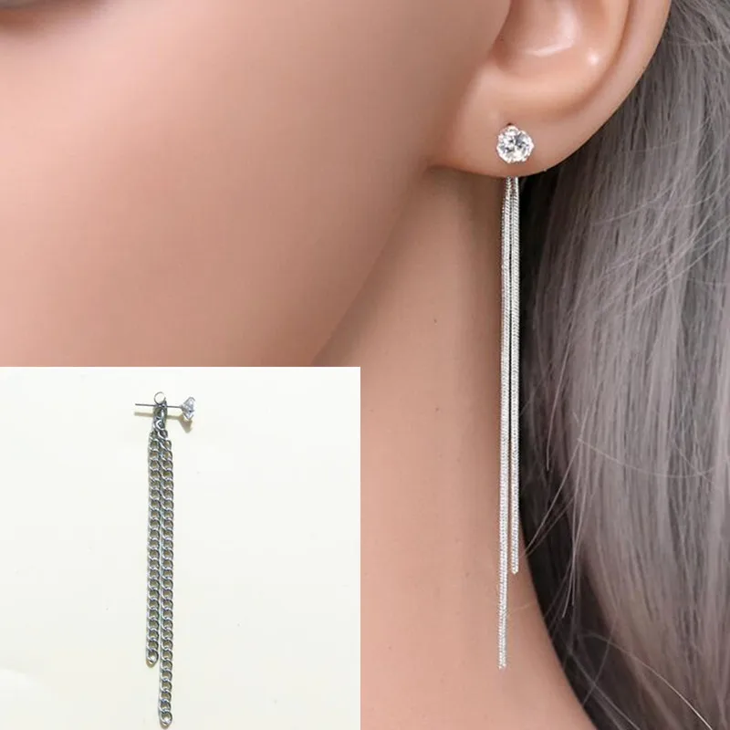 1 пара KPOP Bangtan DNA V Kim Tae Hyung титановая цепочка из нержавеющей стали серьги с кристаллами и кисточками корейские ювелирные изделия 11,11