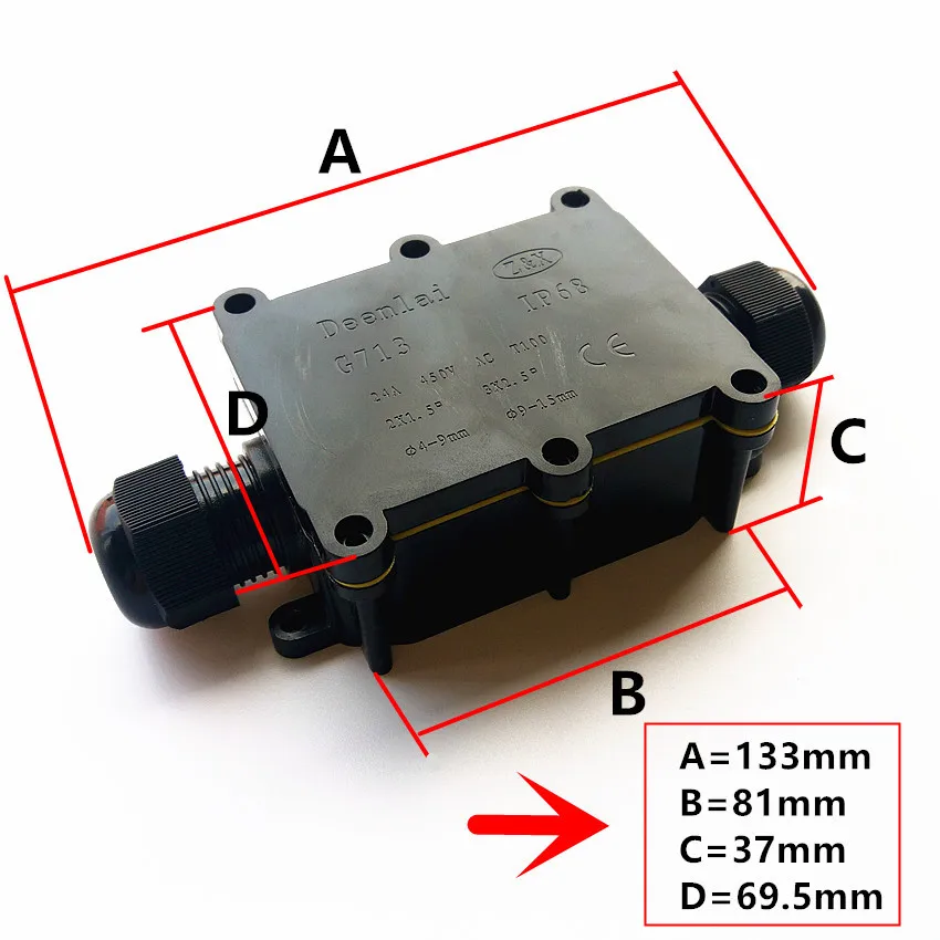 IP68 Plastic Waterproof Junction Box G713 White Waterproof Junction Box Outdoor Cable Junction Box 2 to 6 Head