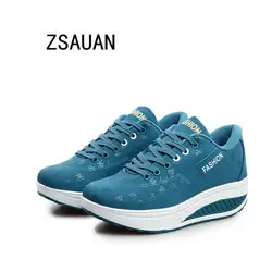 ZSAUAN/Лидер продаж; женские кроссовки, увеличивающие рост; сезон весна-лето; обувь на платформе; удобная кожаная женская повседневная обувь