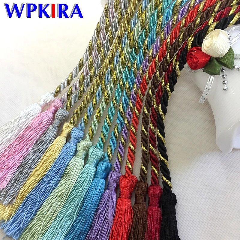 

Multicolor Rainbow Color Tassels Tieback Rope Decoration Exquisite Hand-woven Lanyard Strap Tying Home Curtain Accessories CP061