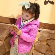 Winter children’s down feather padded thin hooded baby cotton jacket boys and girls short jacket children’s clothing cotton coat