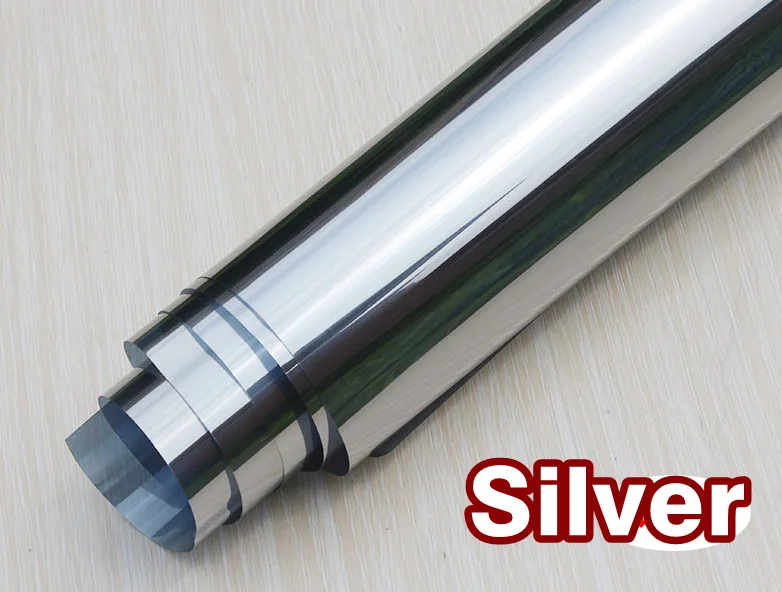 

Silver Mirror Chrome window Tint Film Reflective Window Tint Film For Glass building office Size 1.52x30M 5X98ft