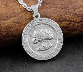 

Men's Celtic Jewelry Tree Of Life Greece Key Medal Pendant Charm Necklace