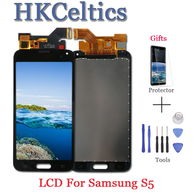 

For Samsung S5 LCD G900F Display LCD +Screen Touch Digitizer Assembly adjust brightness for Samsung Galaxy S5 G900 G900F LCD