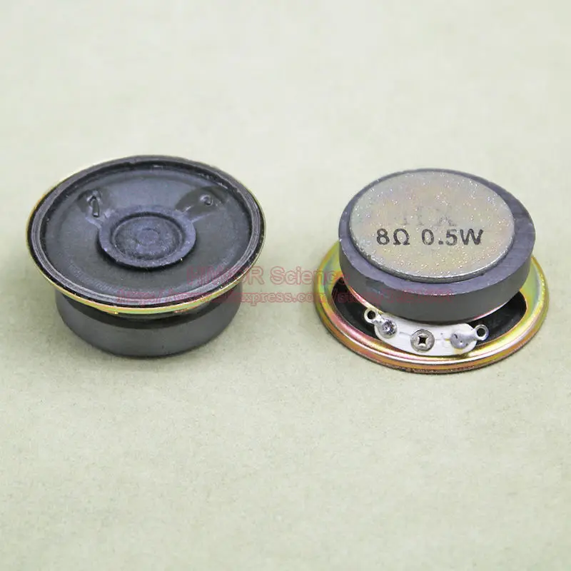

2pcs 8 Ohm 0.5W Loudspeaker Diameter 40MM Round Speaker 32MM External Magnetic Cone Paper Cap Height 17MM