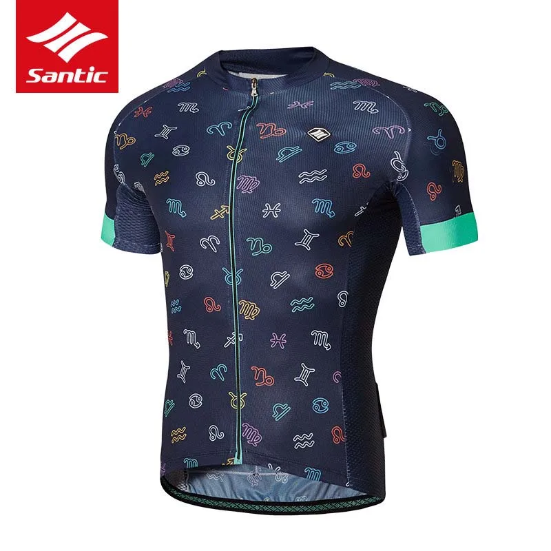 Santic Cycling Jersey Men Short Sleeve Ultralight Breathable UV
