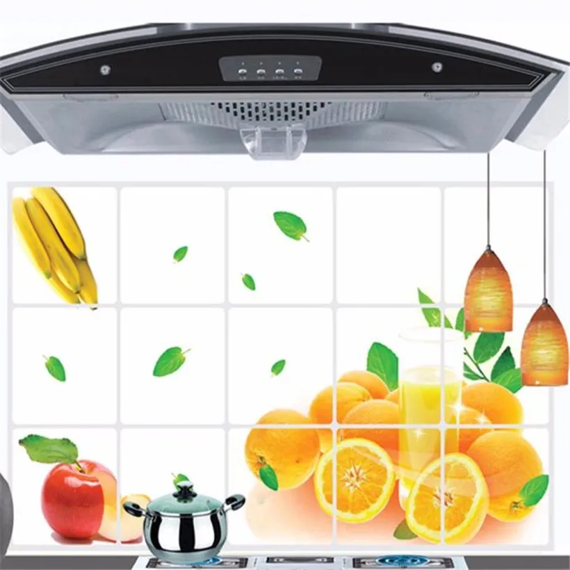 

High Quality Environmental Protection Kitchen Oilproof Removable Wall Stickers Art Decor Home Decal 17Aug 02
