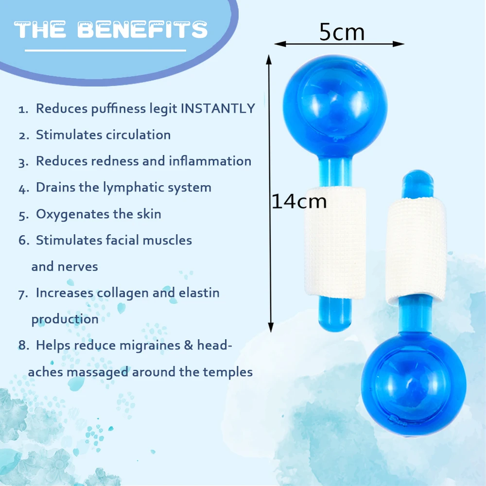 Ледяные шарики роликовые шарики для массажа лица Инструменты для лечения кожи с коробкой По Poleview