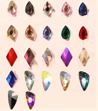 AAAAAA Nail Art dżetów 50 sztuk/paczka wyczyść i kryształ AB w kształcie płaskim różne rodzaje łzy szklane kamienie do paznokci 3D Decora