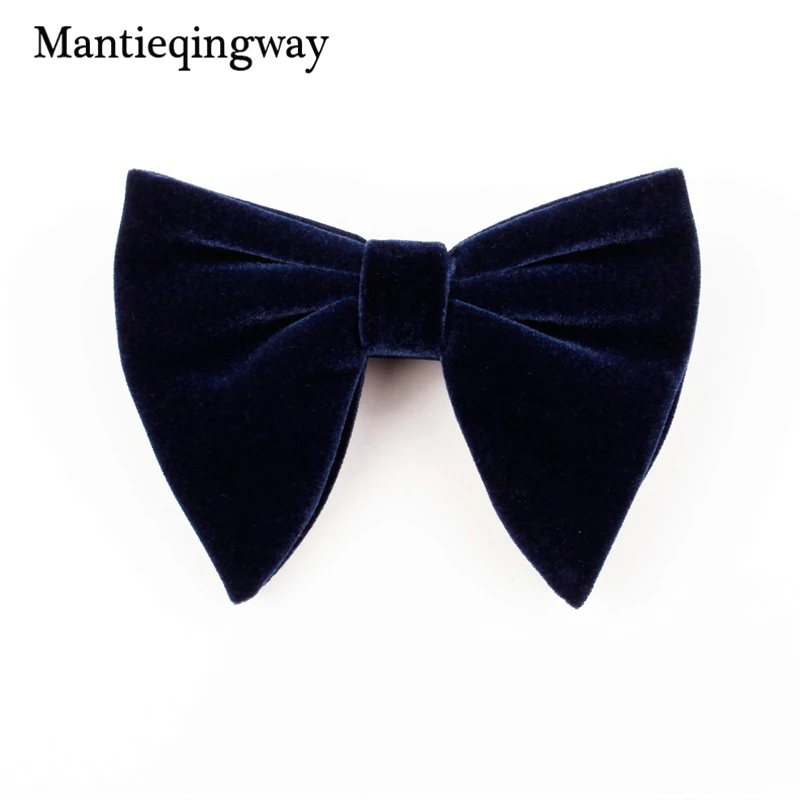 002H Mantieqingway, новинка, модный бархатный галстук-бабочка с большим бантом для женщин, мужчин, жениха, Свадебный галстук-бабочка, обтягивающий, сплошной цвет, Gravatas, тонкий черный галстук - Цвет: 002H