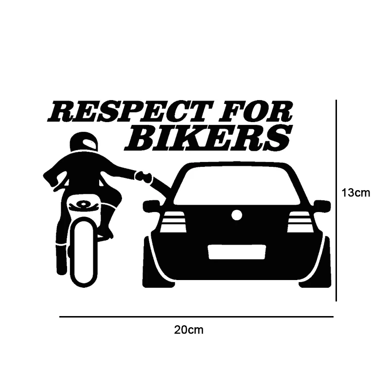 2013cm Car Sticker Decal 3D Respect for Bikers Auto Stickers and Decals Funny Motorcycle Car Styling JDM Vinyl Stickers On Car (6)