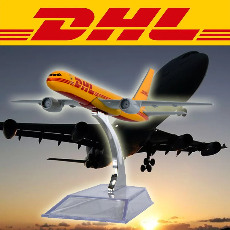 

WR DHL Exclusive Airplane Model Color Orange Mini Aircraft Model Desktop Decoration Express Plane Model For Christmas Gifts