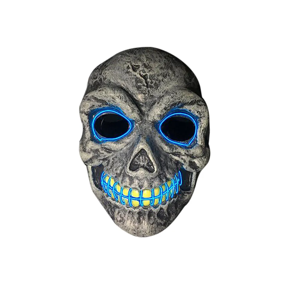Хэллоуин маска Для женщин Для мужчин светодио дный Liaght маска для мальчиков и девочек 22 см вечерние Страшно Маска Light Up Косплэй весело маска