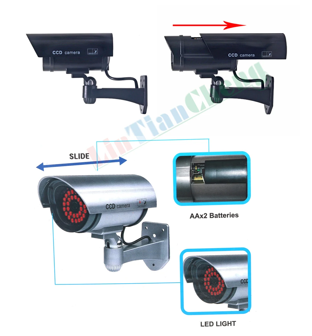  Fake Dummy CCTV Camera Bullet Waterproof Outdoor Indoor Security Surveillance Camera Solar With Led - 33062206570