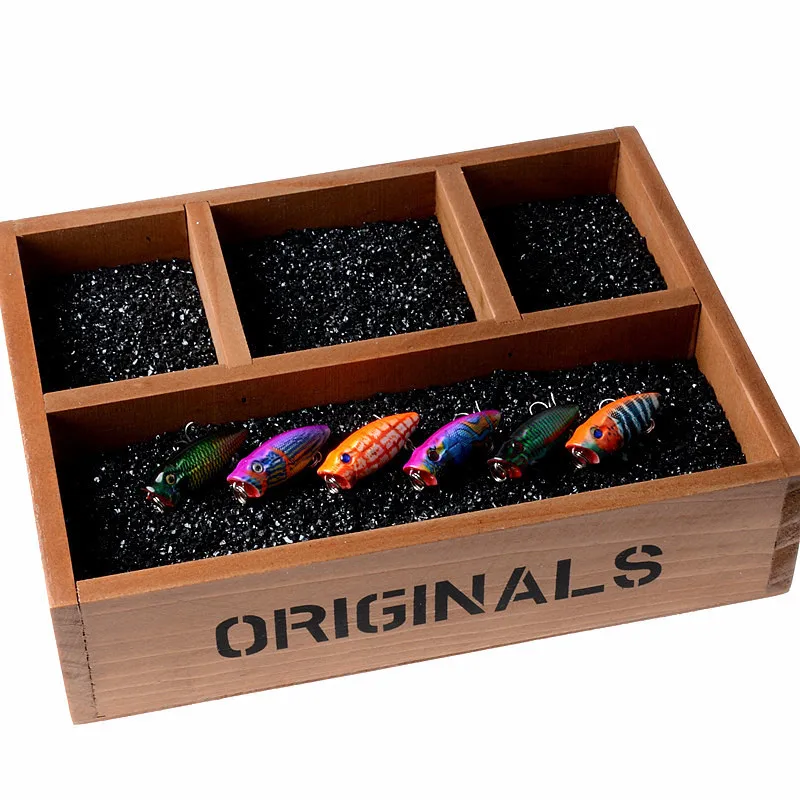 

1Pcs 3.5cm/2.7g Popper Sea Fishing Lures Baits Wobblers Crankbaits 3D Painting Hard Artificial Pesca Isca For Fishing Gear
