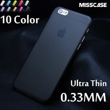 MISSCASE Transparent Ultra-thin 0.3MM Phone Back Case For iPhone 6 6s 7 plus 4 4S 5 5S SE 5C PC Hard Cases Protective Cover Capa