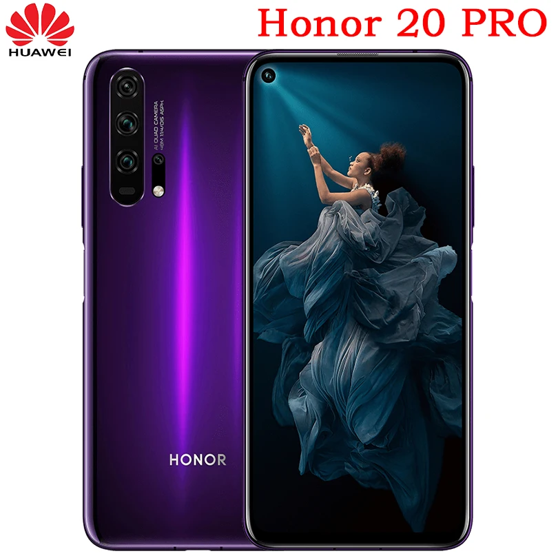 Honor 20 pro мобильный телефон полный экран AI камера Восьмиядерный отпечатков пальцев ID NFC android 9