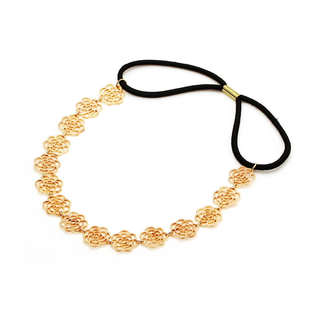 

Gold Rose Flower Elasticity Hairbands / Hair Wear/ Headband
