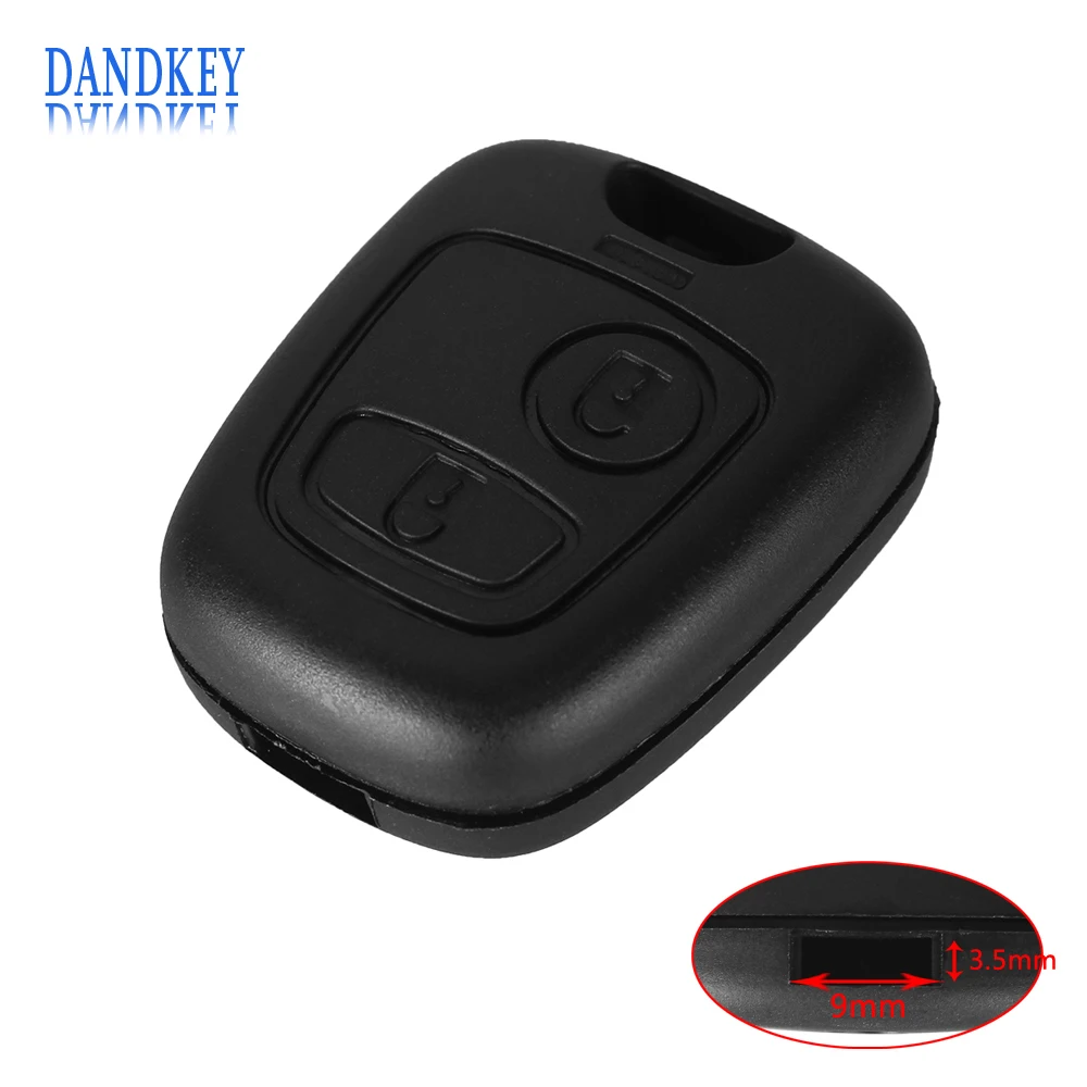 Dandkey 2 кнопки корпус автомобильного ключа дистанционного управления для peugeot 106 107 206 207 307 406 407 для Citroen C1 C4 ключ чехол без ключа крышка без лезвия