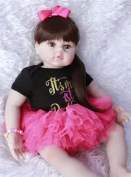58 см Высококачественная виниловая силиконовая кукла reborn baby игрушка новорожденная девочка малыши Принцесса Кукла подарок на день рождения