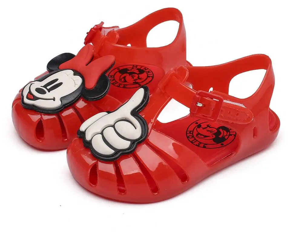 Melissa/мини-мышь и ботинок; сандалии для мальчиков; стильные сандалии для девочек; мягкая открытая обувь для девочек; сезон лето; размеры 8-13 - Цвет: Красный