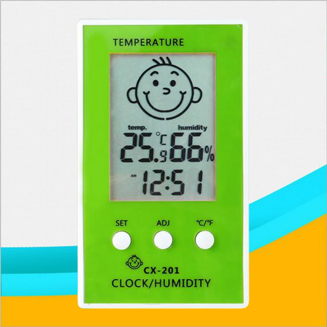 Комнатный Уличный Термометр-Гигрометр с ЖК-дисплеем и цифровыми часами, регистратор температуры для детей с улыбкой, измеритель влажности для лица, измеритель температуры