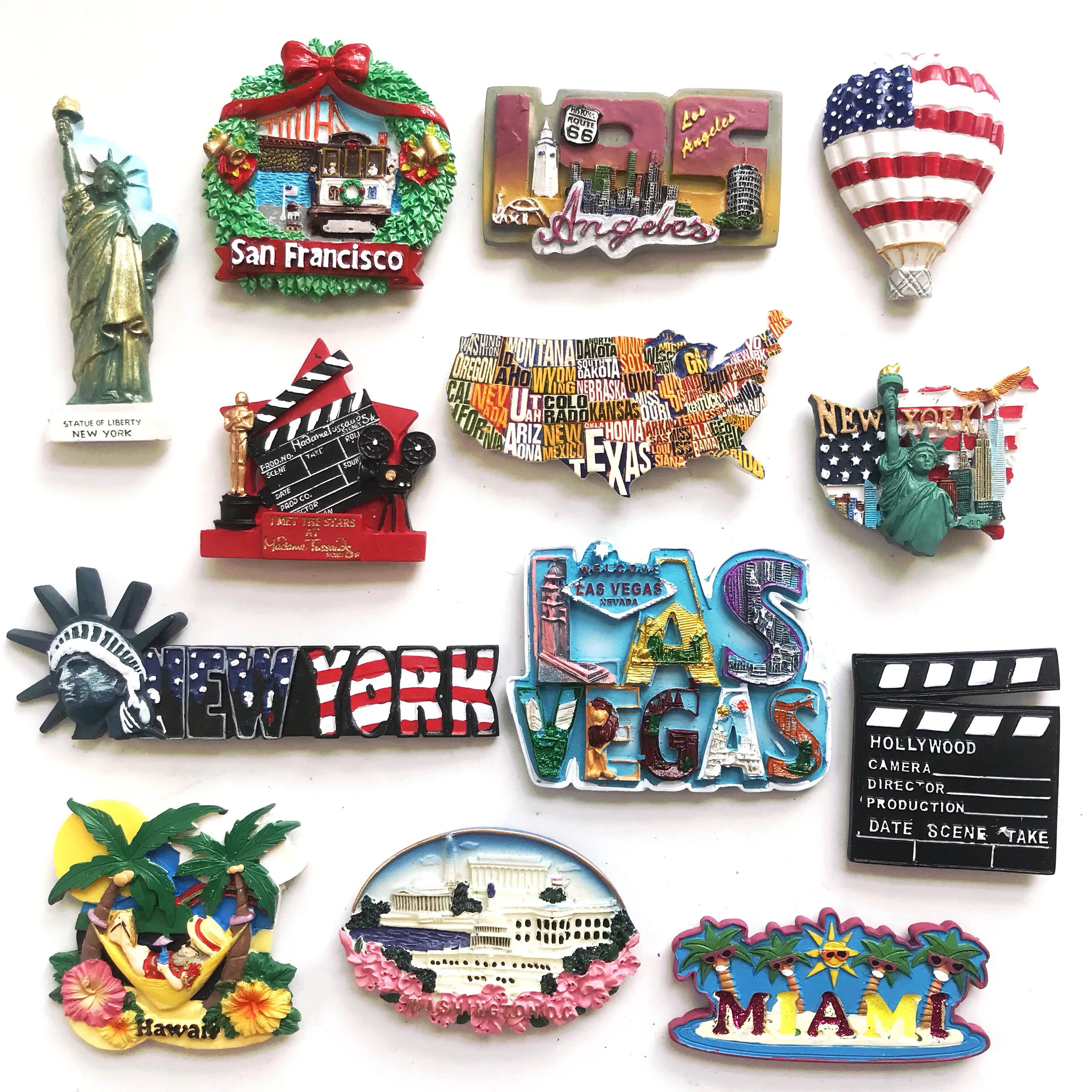 

Creative California Map Hollywood Landmarks 3D Fridge Magnets U.S New Travel Souvenirs Refrigerator Magnetic Sticker Accessories