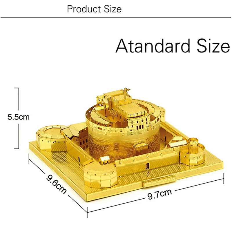 Microworld 3D DIY металлическая головоломка Sant' Angelo строительные модели Развивающие головоломки лазерной резки подарки игрушки для детей