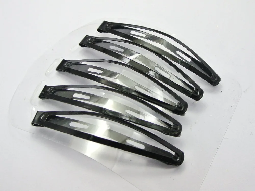 25 Large Black Metal Snap Hair Clip Barrettes 76mm DIY Girl Fashionin DIY Craft Supplies from