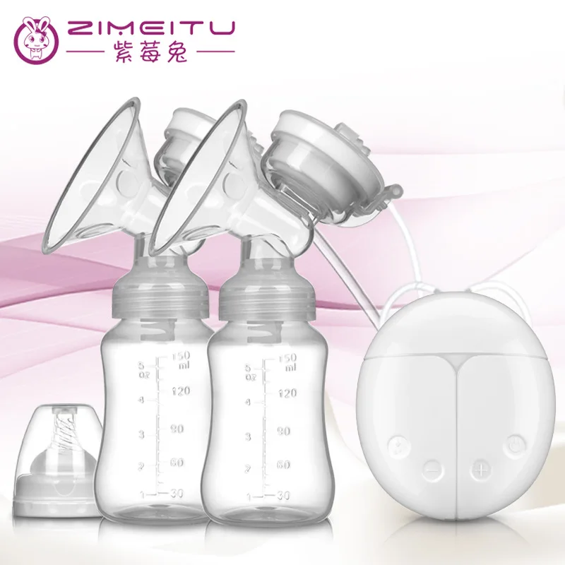 

Home Care Double Electric breast pump Powerful Nipple Suction USB Electric Breast Pump with baby milk bottle Cold Heat Pad Nippl