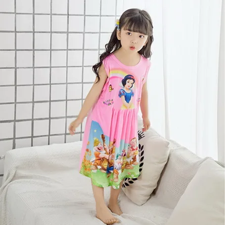 Коллекция года, Модные ночные рубашки для девочек с рисунком из мультфильмов, детские праздничные платья, одежда для сна, пижамы, ночное платье для маленьких девочек, пижамы - Цвет: Армейский зеленый