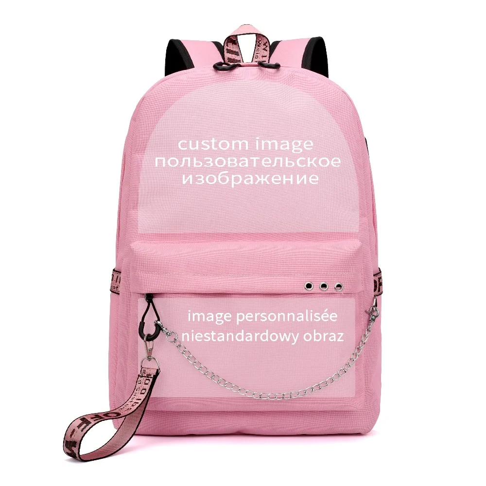 

Custom backpack customize your image/name/logo/brand design schoolbag travel bags unisex mochila book bag boys&Girls backpacks