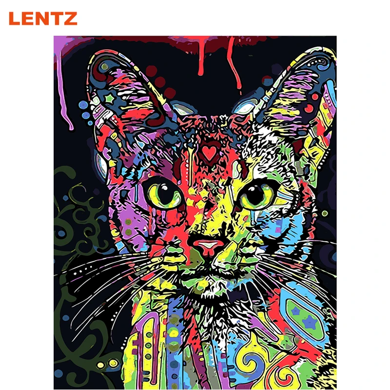 Cat Animals Pop Art Painting Numbers picture By Number Digital Pictures