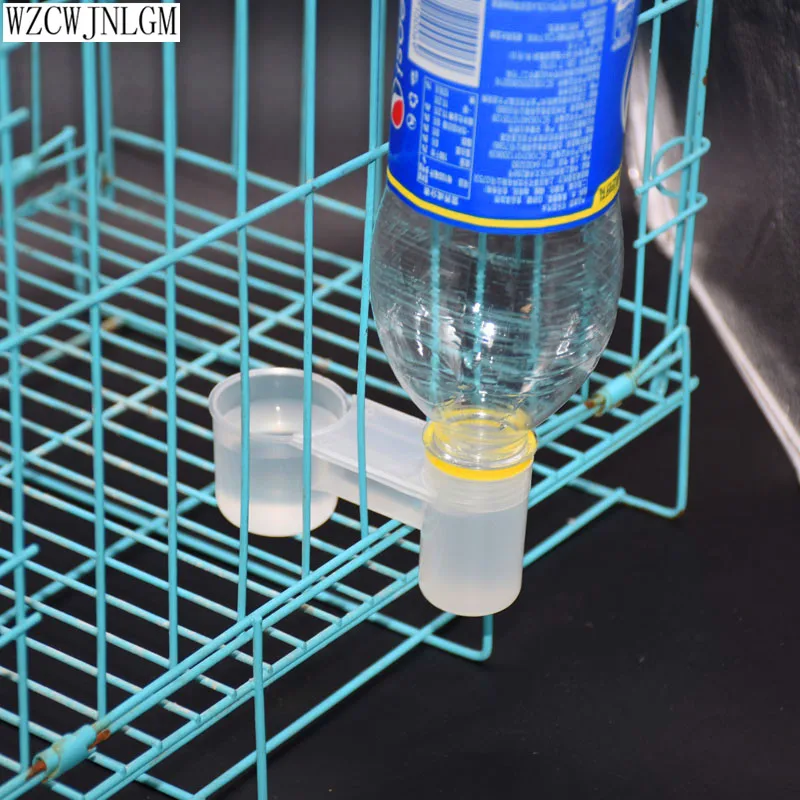 2pieces of portable plastic transparent water bottle bird feeder poultry pigeon waterer accessories