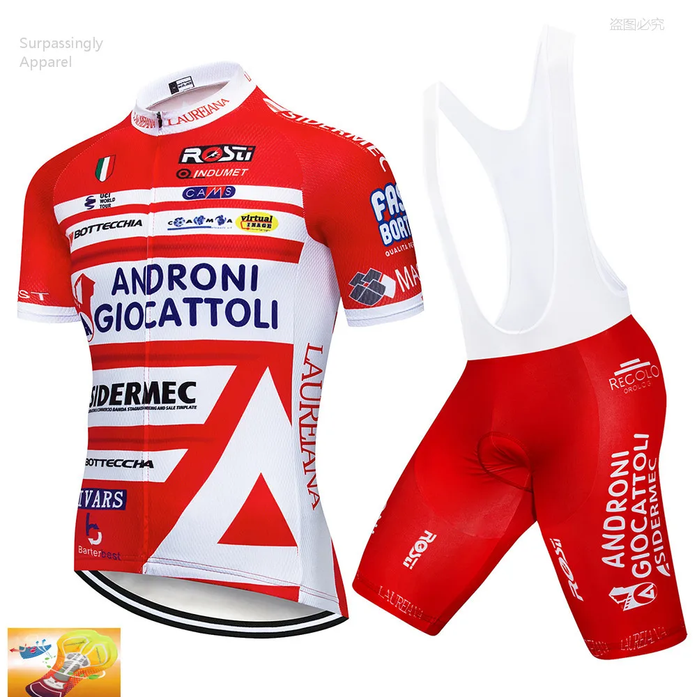

2019 ANDRO Cycling Jersey Red Summer Team Short Sleeve Cycling Set Bike Clothing Ropa Ciclismo MTB Bicycling Suit 16D Gel Pad