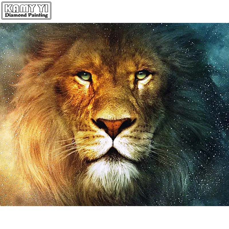 Полноразмерная алмазная живопись 5D сделай сам вышивка животное Лев мозаика