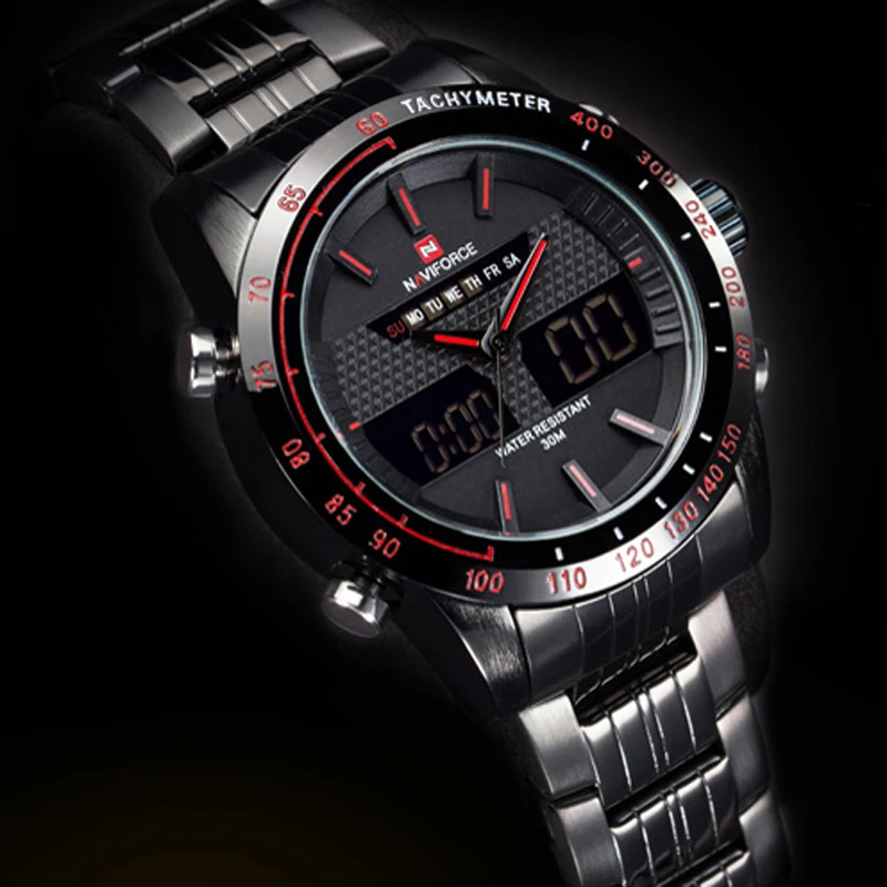 Часы NAVIFORCE мужские спортивные цифровые светодиодный водонепроницаемые