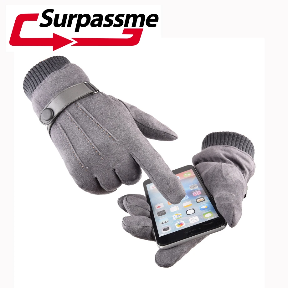 Women Velvet Leather Touch screen Motorcycle Gloves Moto Gloves